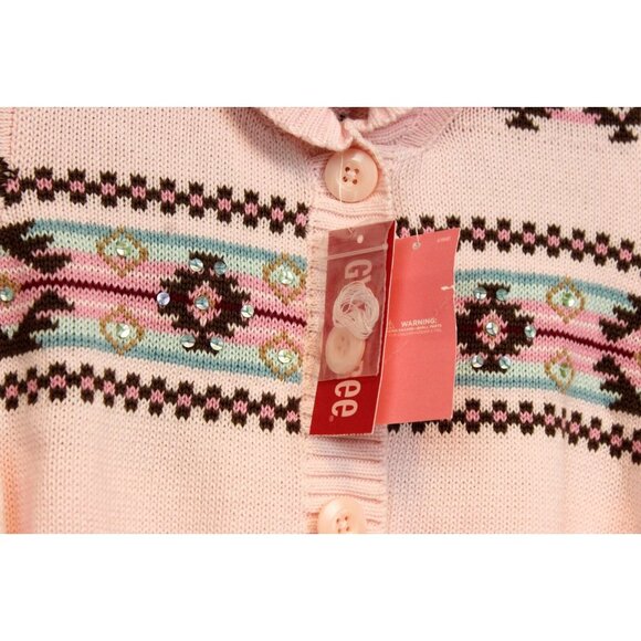 2006 Gymboree Park City Luxe Pink Fair Isle Sweater Duster sz 6 12 NWT Knit - Picture 9 of 9
